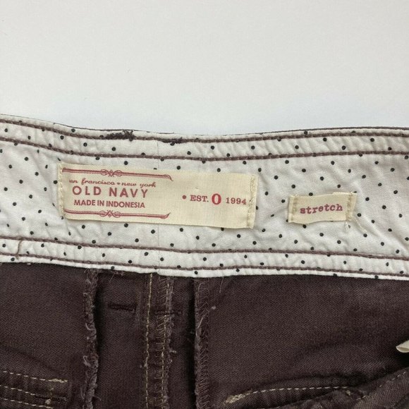 Old Navy Skirt Stretch Size 0 Short Mini Brown Corduroy Cotton Zip Pockets - Picture 6 of 12